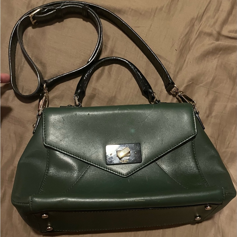 Kate Spade Dark Green and Black Satchel